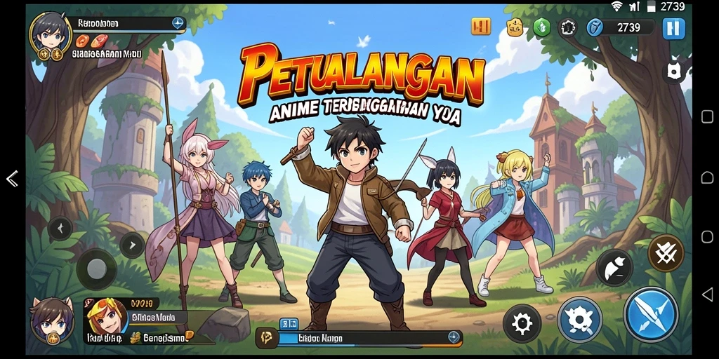 Tampilan menarik dari gameplay 2739 dengan karakter Anime yang unik.