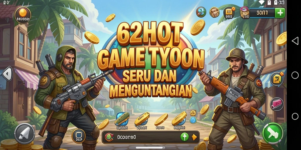 Screenshot utama 62HOT menampilkan aktivitas gameplay Tycoon yang dinamis.