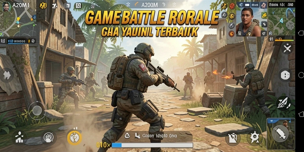 Screenshot menarik dari gameplay seru A200M Battle Royale.