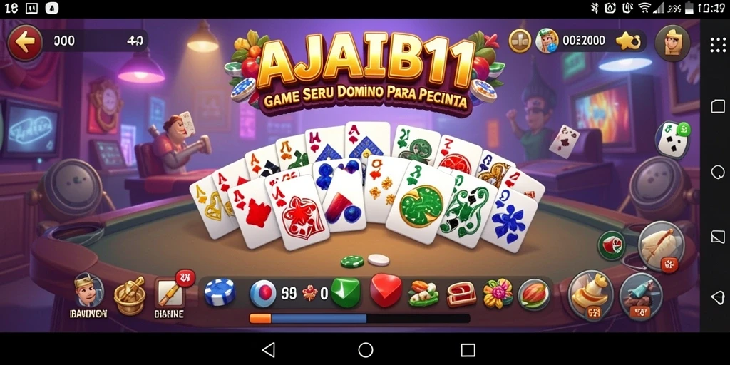 Screenshot main AJAIB11 menunjukkan serunya bermain Domino.