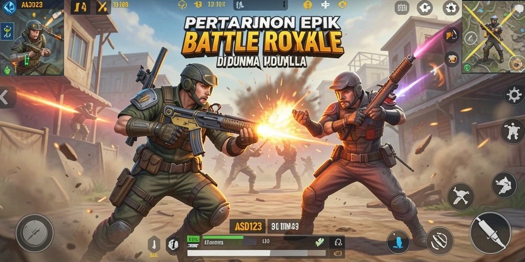 Gameplay seru ASD123 dalam pertempuran Battle Royale.