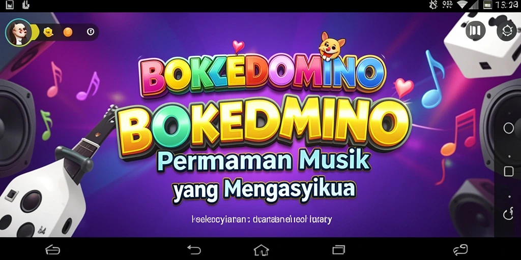 Screenshot gameplay <strong>BOKEDOMINO</strong> dengan nuansa musik yang menarik.