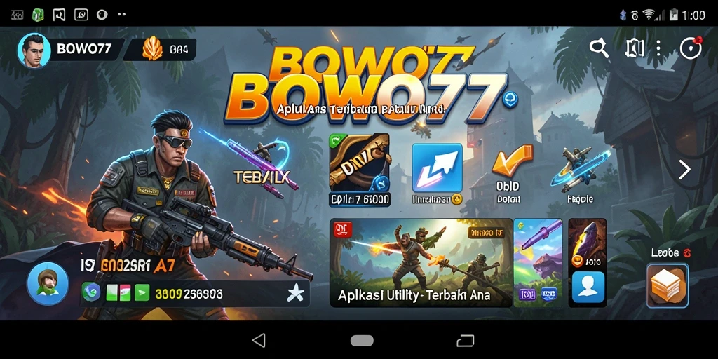 Tangkapan layar aplikasi BOWO77 menunjukkan antarmuka yang sederhana dan fungsional.