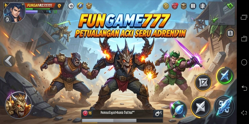 Screenshot utama FUNGAME777 menampilkan aksi seru dalam gameplay.