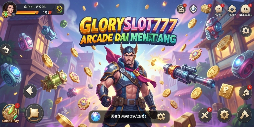 Tangkapan layar utama GLORYSLOT777 menampilkan gameplay Arcade yang penuh aksi.