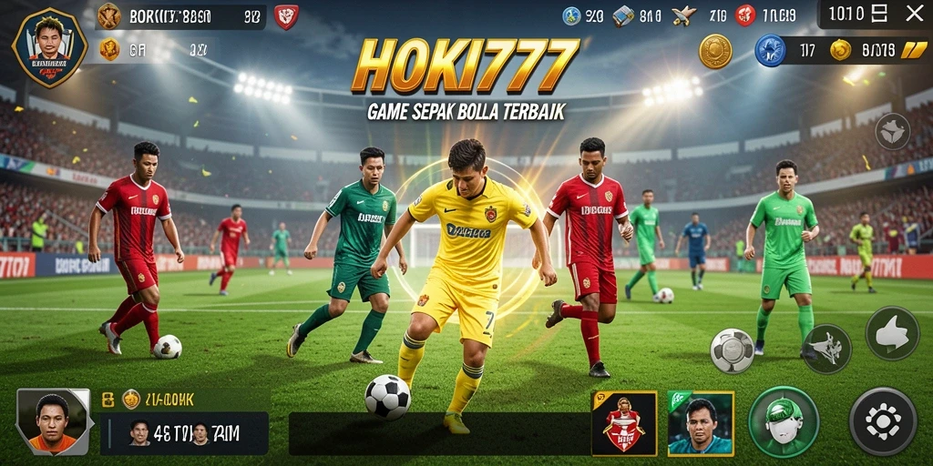Tampilan gameplay HOKI777 yang seru dan penuh aksi sepak bola.