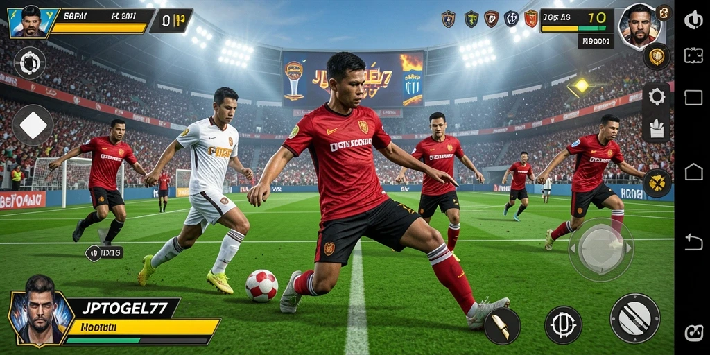 Screenshot dari game JPTOGEL77 yang menunjukkan aksi pertandingan olahraga.