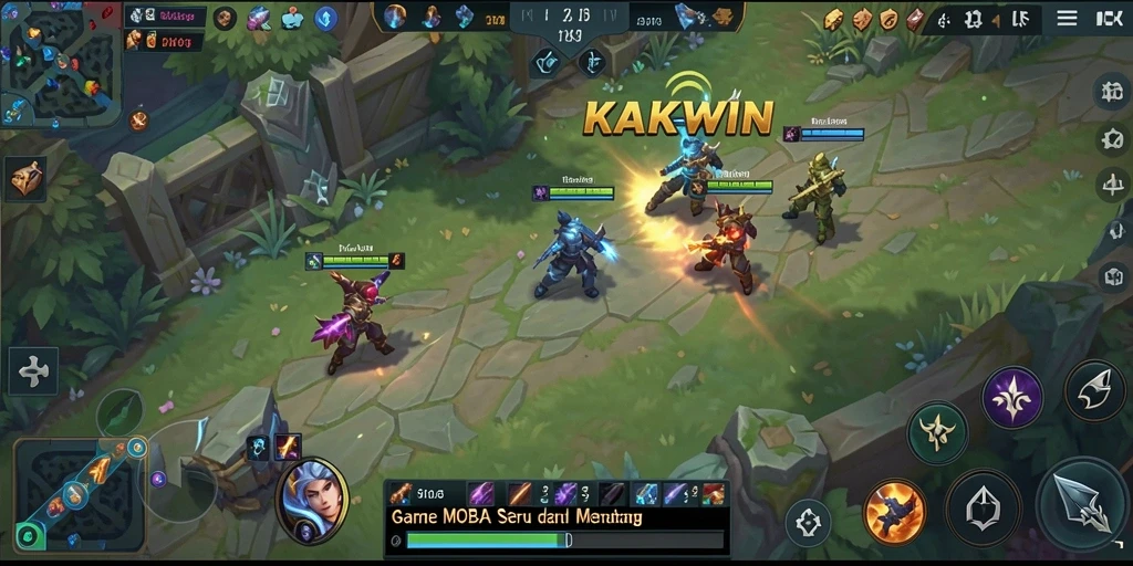 Tampilan dinamis dari gameplay KAKWIN yang menampilkan pertarungan seru.