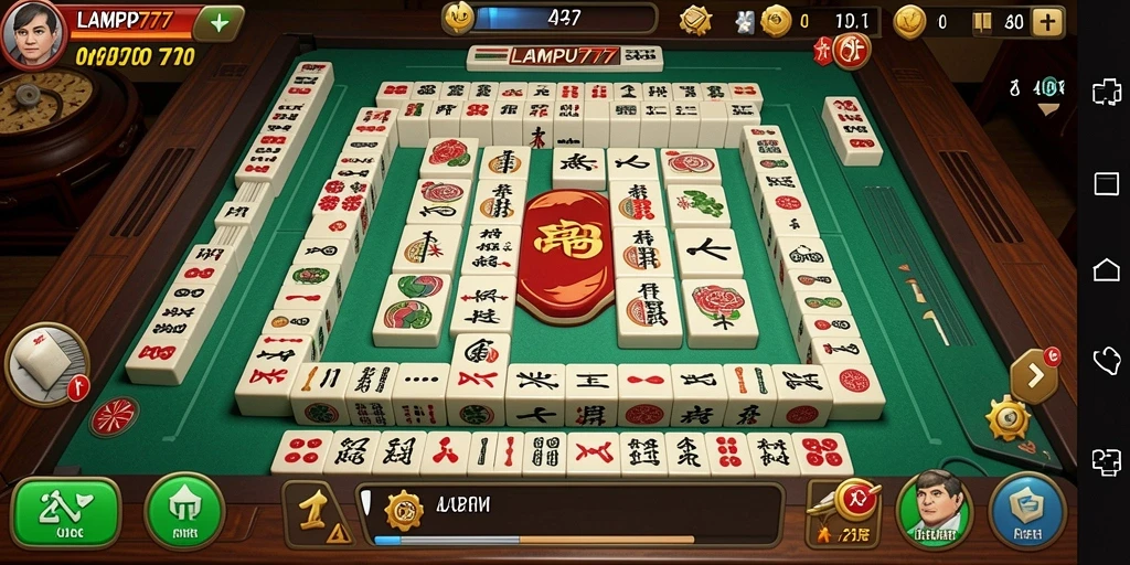 Screenshot gameplay LAMPU777 menunjukkan suasana Mahjong yang seru dan penuh tantangan.