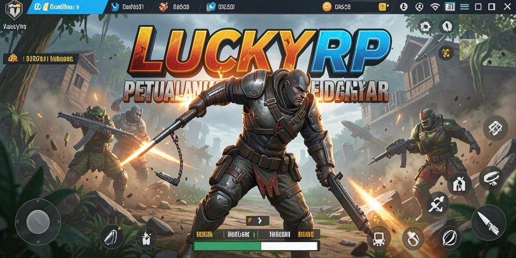 Screenshot gameplay LUCKYRP yang menunjukkan pertarungan seru di lapangan.