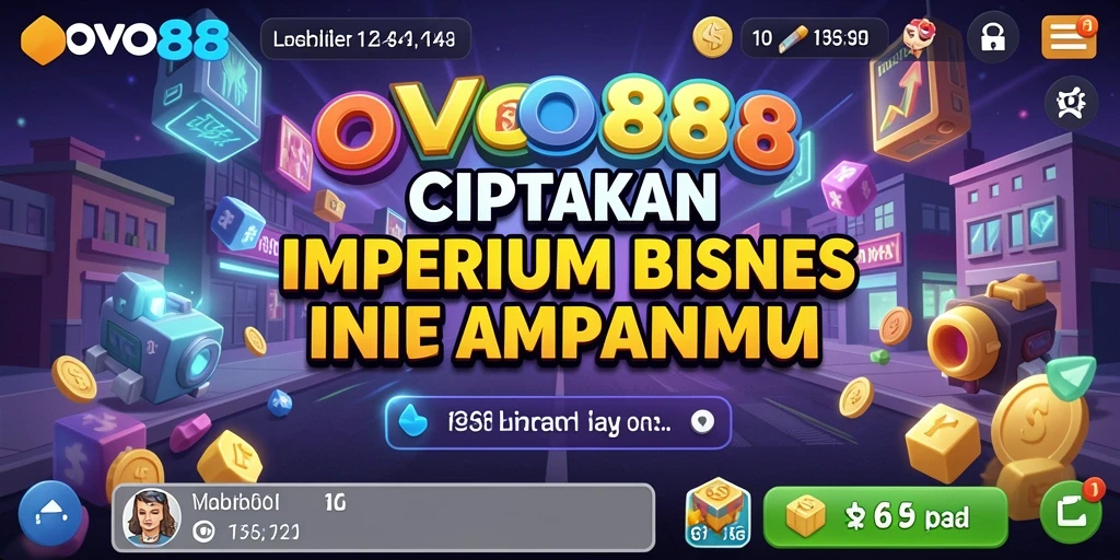 Screenshot gameplay OVO88 yang menunjukkan aktivitas membangun bisnis.
