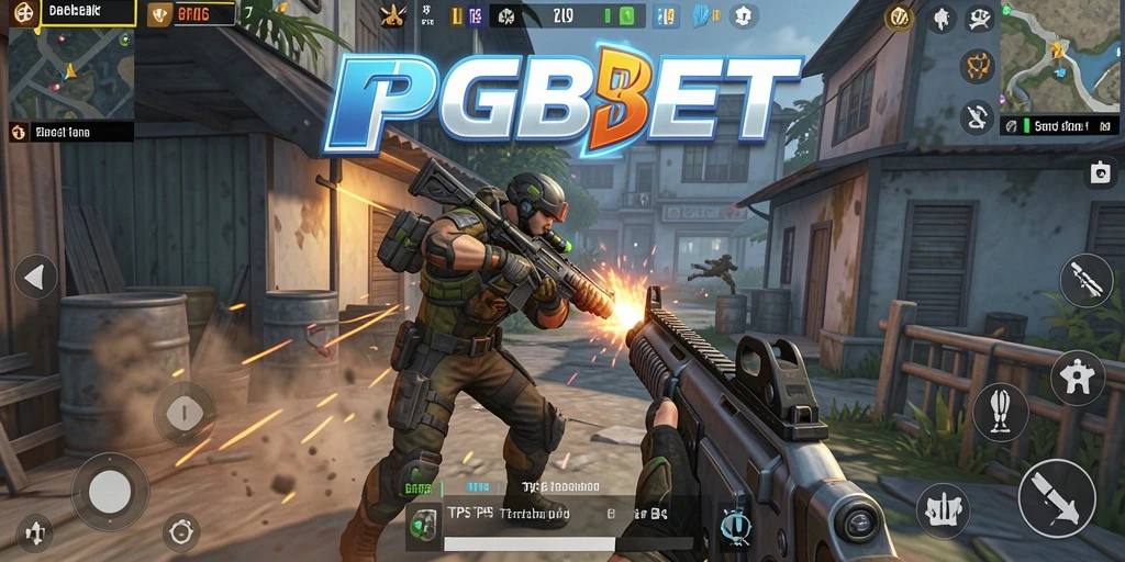Screenshot utama PGBET menampilkan pertempuran seru dalam mode TPS.