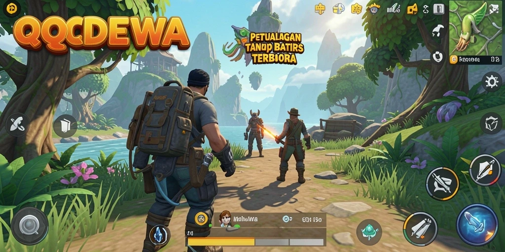 Screenshot gameplay menunjukkan petualangan seru di dunia terbuka.